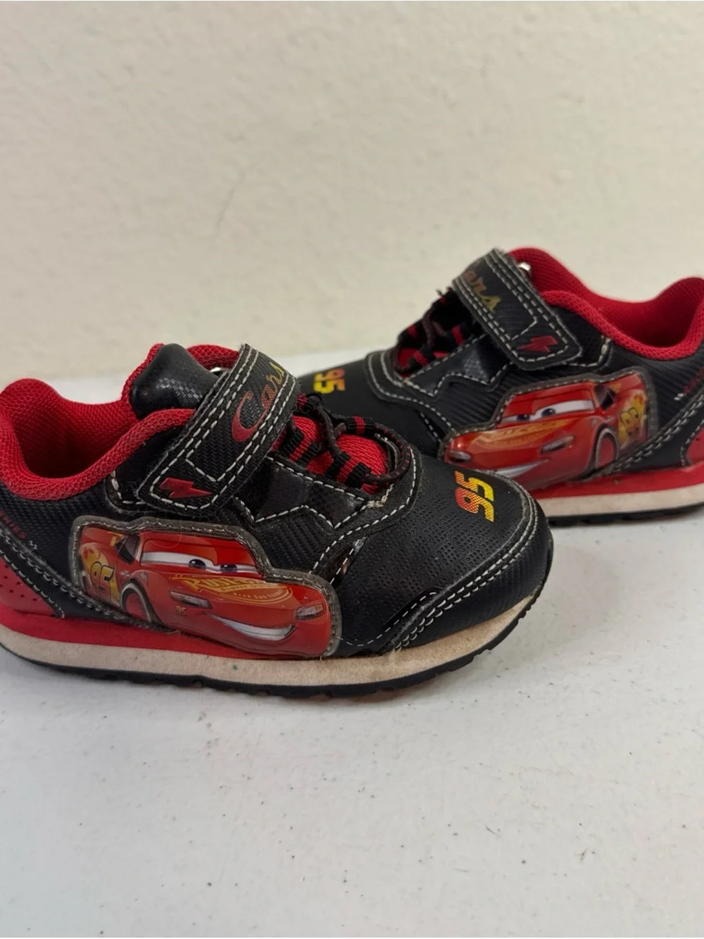 Kids Black & Red Lightning McQueen Sneakers